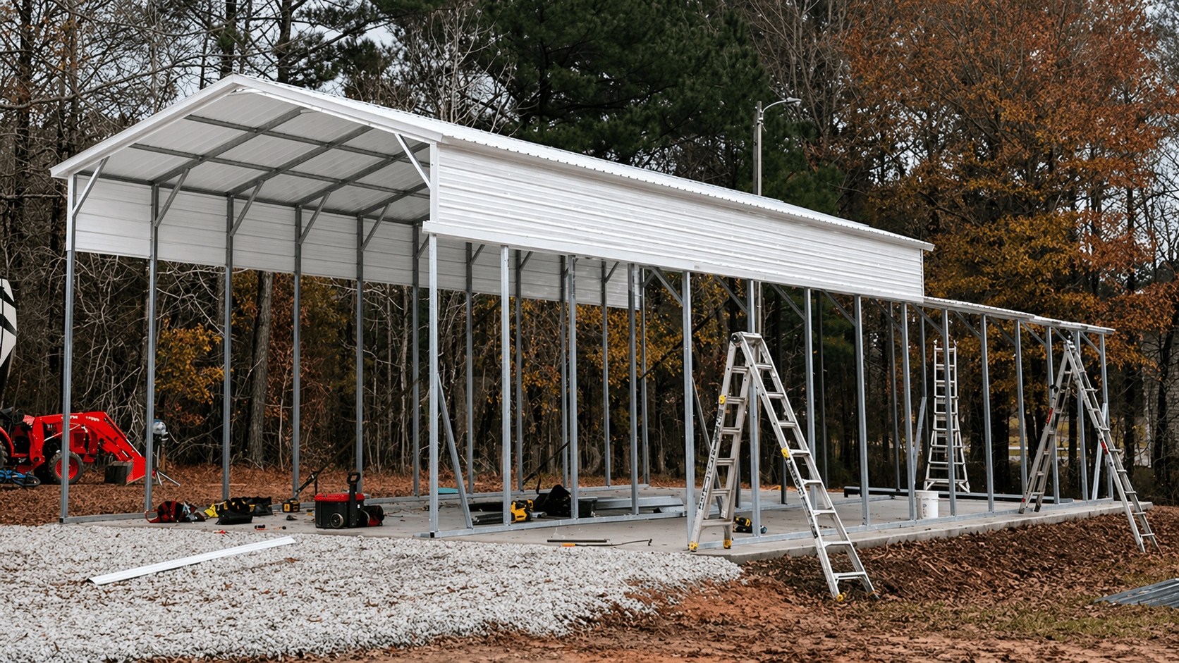 20x40x12 RV Carport with Lean-to