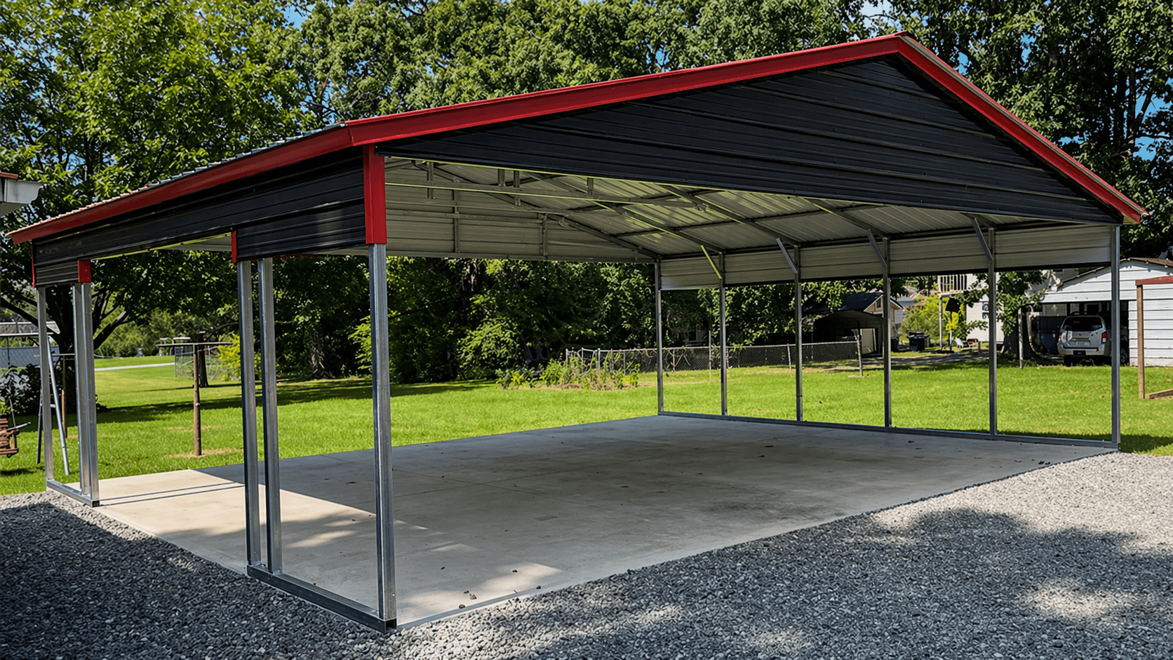 30x25x9 Three Car Carport